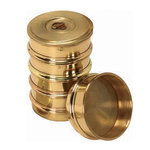 Brass frame sieves 100, 200, 300 and 450 mm dia